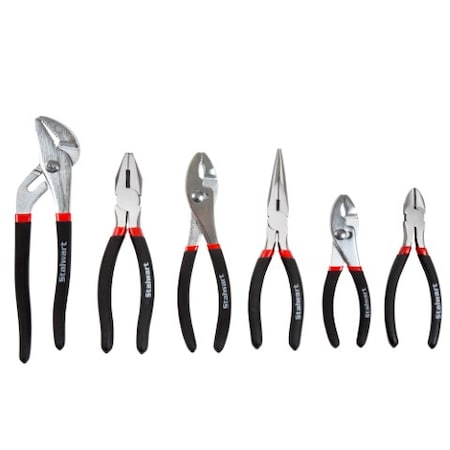 6-piece Pliers Set With Case, Drop Forged And Heat Treated Adjustable Hand Tools With Comfort Grip